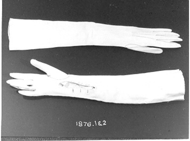 Pale blue long kid gloves 