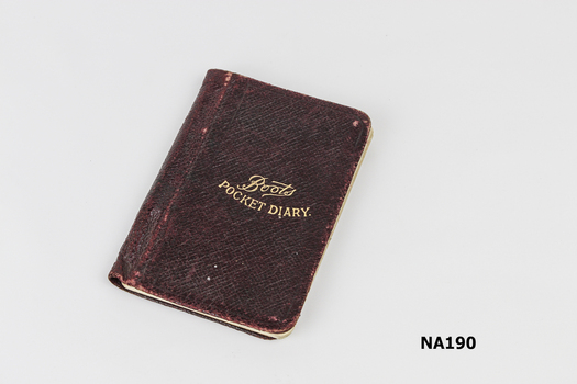 Brown leather covered pocket diary for 1921.