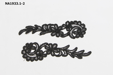 Two pieces of black Guipere lace