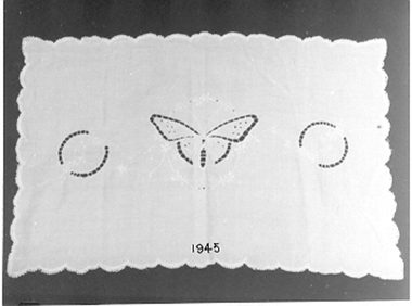 White cotton tray cloth