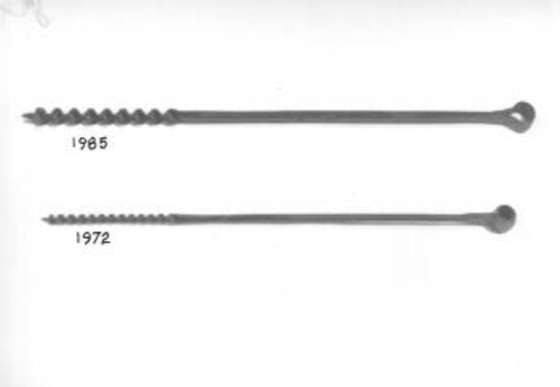 Long steel shaft half of which is twisted into a corkscrew shape 