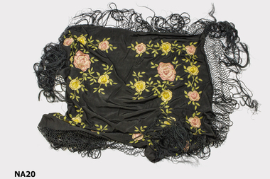 Black silk shawl. 