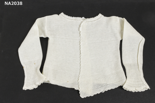 White cotton baby jacket. 