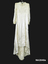 Cream satin long wedding dress with back train (front)