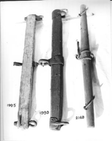 Wide horizontal wooden shaft 
