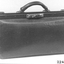 Brown leather gladstone bag.