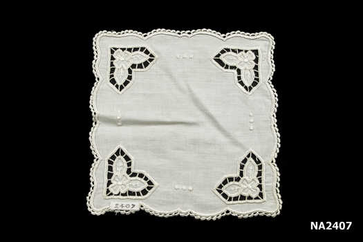 Square doyley cut work embroidery