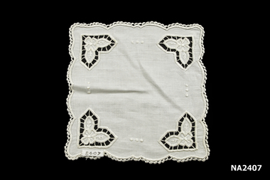 Square doyley cut work embroidery