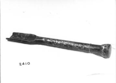 Straight metal handle with knob on top