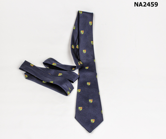 Navy tie with crest