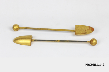 Pair of gilt painted shoe stretcher - probably ladies 