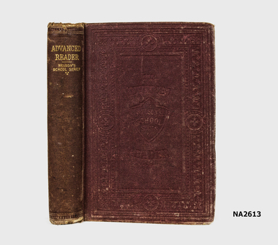  Small book - Linen on board - binding dark red and embossed decorative border on front cover. 