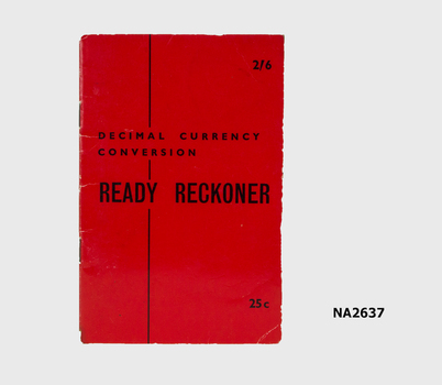 Small pocket size booklet - red cover with black title and price. Twenty two pages