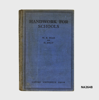 Blue cloth on board bound textbook 