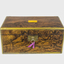 Walnut and brass fitted writing case bound with brass.