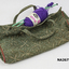 Green woven knitting bag