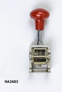 A mechanical date stamp