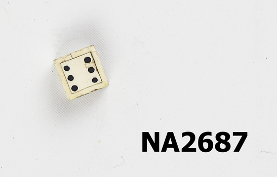 Cuboid white plastic dice