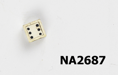 Cuboid white plastic dice