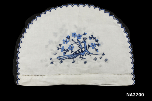 Large white linen tea cosy cover. 