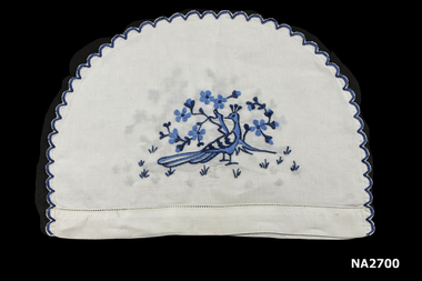 Large white linen tea cosy cover. 