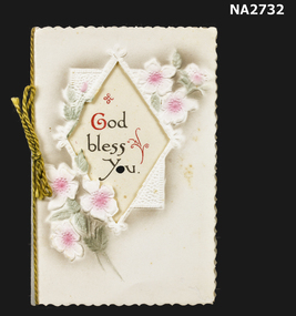 Cream religious card, 