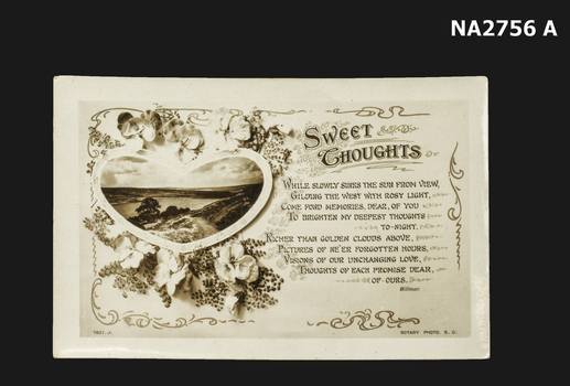 Black and white postcard with verse.