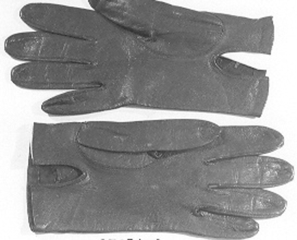 Pair of navy blue kid or doeskin women's gloves, 