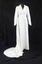 1978 White wedding dress in a fibre material with all over pattern embossed full length with train (front)