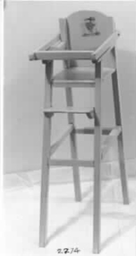 Yellow wooden Doll's high chair, 