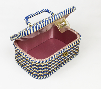 Rectangular cane work basket - for sewing, embroidery or needlework etc.
