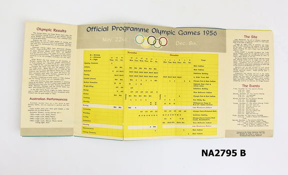 Coloured folder of rowing and canoeing events|