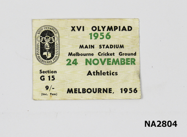 Memorabilia - Ticket - Olympic, 1956