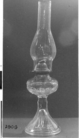 Glass kerosene lamp. Consists of base and the bowl for kerosene. 