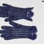 Ladies navy crocheted cotton gloves.