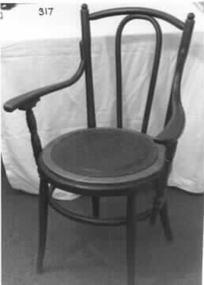 Wooden chair with arms,