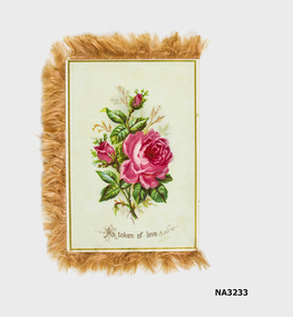 Friendship and love card with flowers and words of endearment on each of four sides 