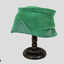 Hat, green velour, matching green ribbon trim;. 