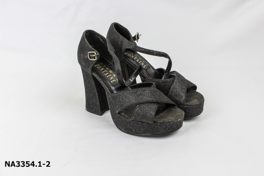 Black, high-heeled shoes