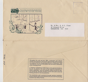 Two First Day Covers, each with 39 cent stamp captioned 'Australia Day 1989 Federation speech Sir Henry Parkes Tenterfield 1889' 