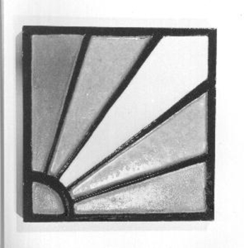 Glazed mosaic tile with Sunburst design