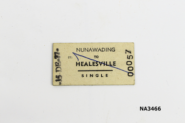 Functional object - Train ticket, 1977
