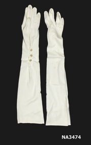 Cream satin nylon gloves