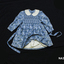 Blue floral childrens dress, smocked to the waist. 