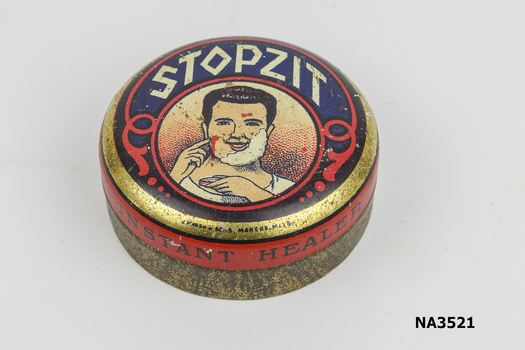 A small round tin
