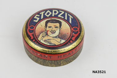 A small round tin