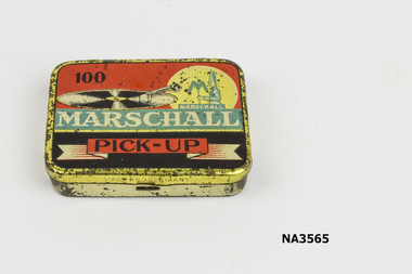 Tin box for gramophone needles