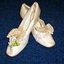 1886 cream kid with ribbon bow on front with apple blossom