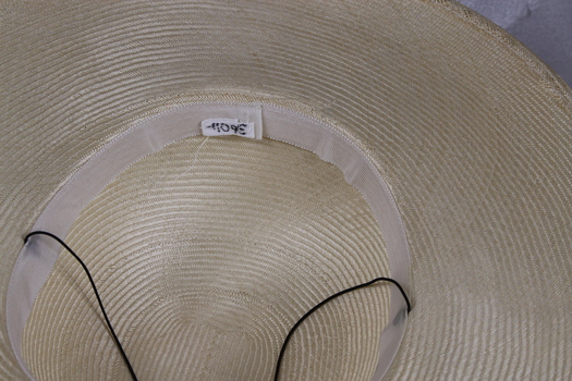 Cream straw hat, possibly 1930s - 1940s