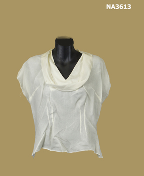 Cream waist length georgette blouse.